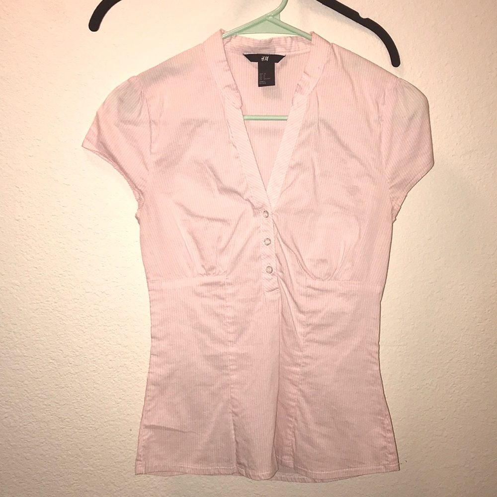 H&M Pinstriped Fit & Flare Top